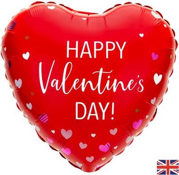 Oaktree 18inch Happy Valentines Mixed Hearts - Foil Balloons